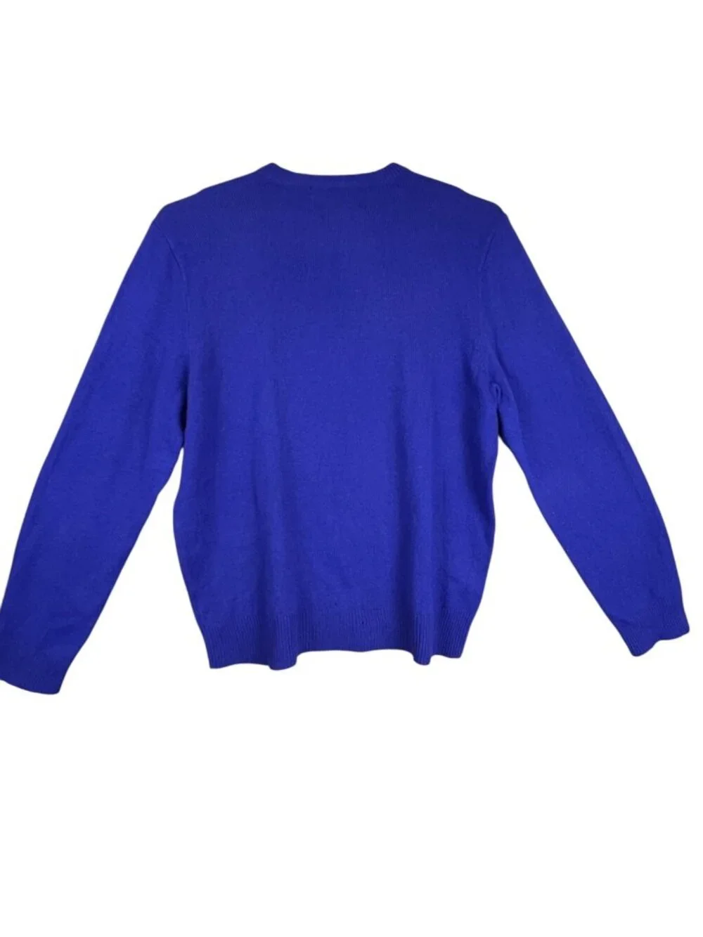 Polo Ralph Lauren Mens XL Blue Lambswool V-Neck Sweater With Red Logo